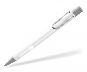 LAMY Safari Kugelschreiber als Werbeartikel mit Druck grau weiss